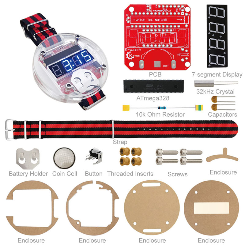 Single Chip LED Kit Clock DIY  - đánh giá và giá Diy Electronics Learning Kit