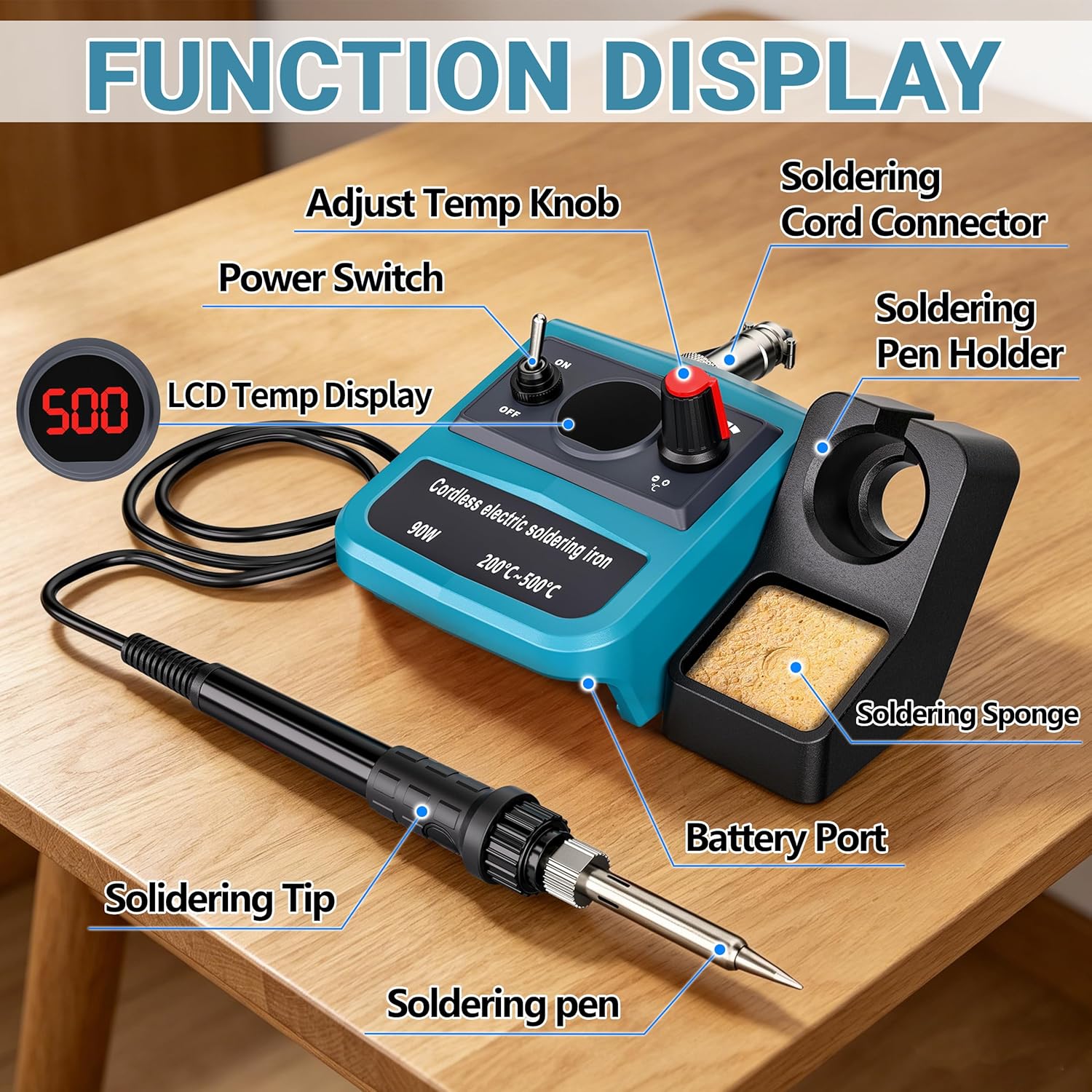 90W LED Digital Cordless Solde - đánh giá và giá Diy Elektronik