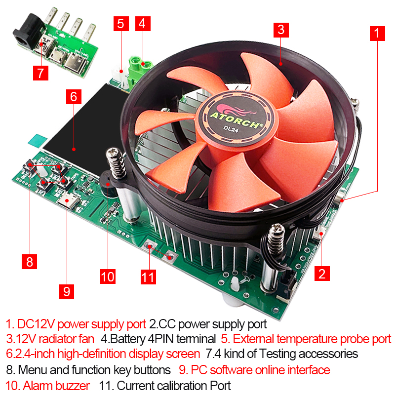 150W 4-wires Battery Capacity  - đánh giá và giá Diy Electronic Load
